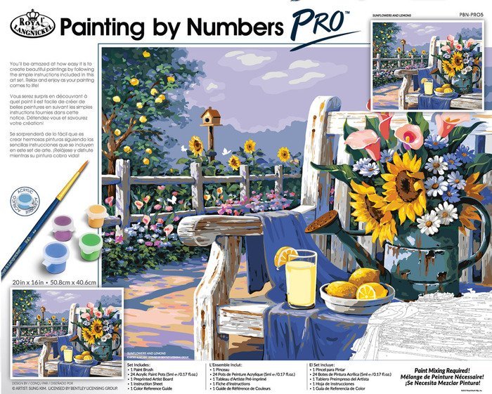 Peinture à numéros PRO Tournesols et citrons 20X16