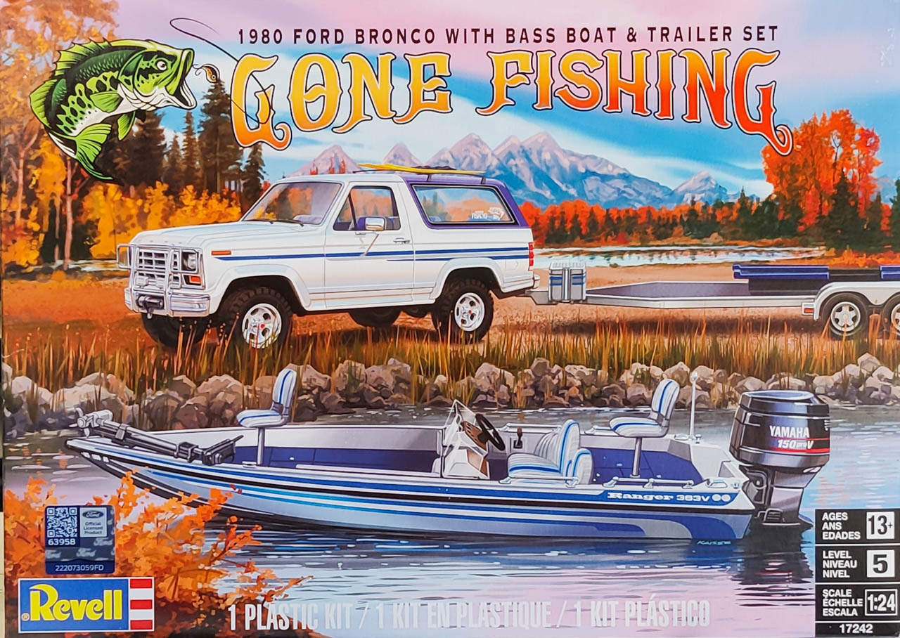 Modèle à coller 80 bronco w bass boat, 1/24