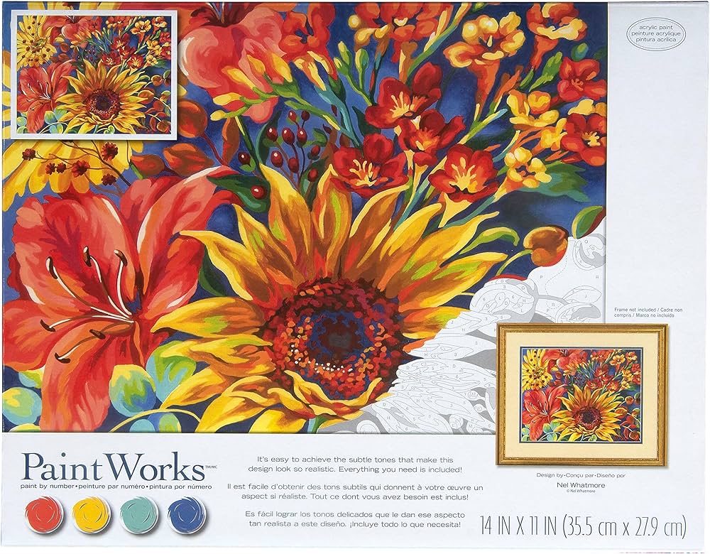 Peinture à numéros Tournesol sur bleu 14X11"