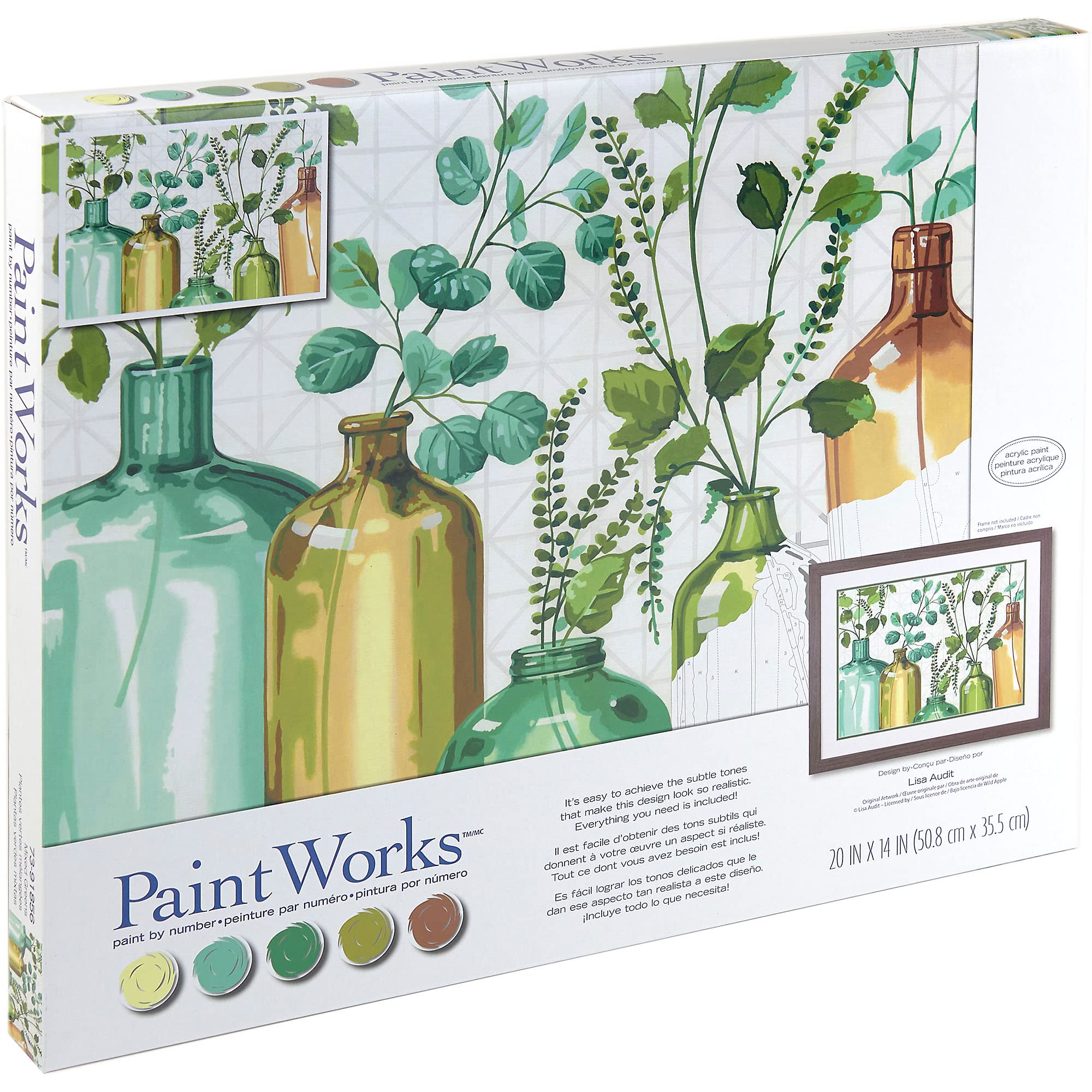 Peinture à numéros Plantes vertes mélangées 16X20"