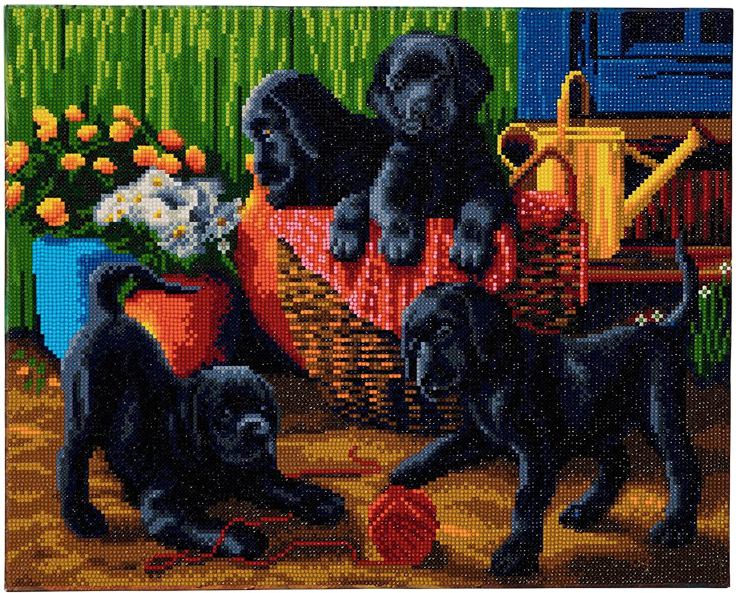 Crystal Art Chiots labrador noirs