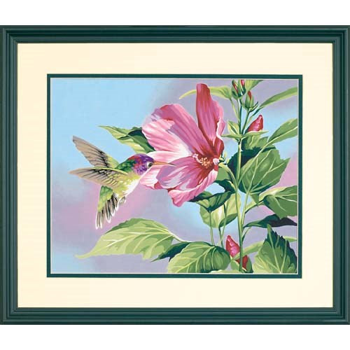 Peinture à numéros - Colibris et hibiscus