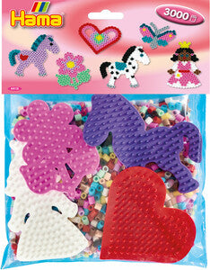 Hama sac de 3000 perles et planchettes cœur