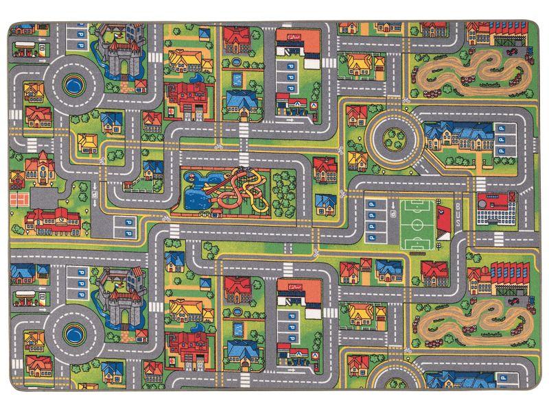 Tapis jeu pour enfant voitures dans la ville [95 x 133 cm