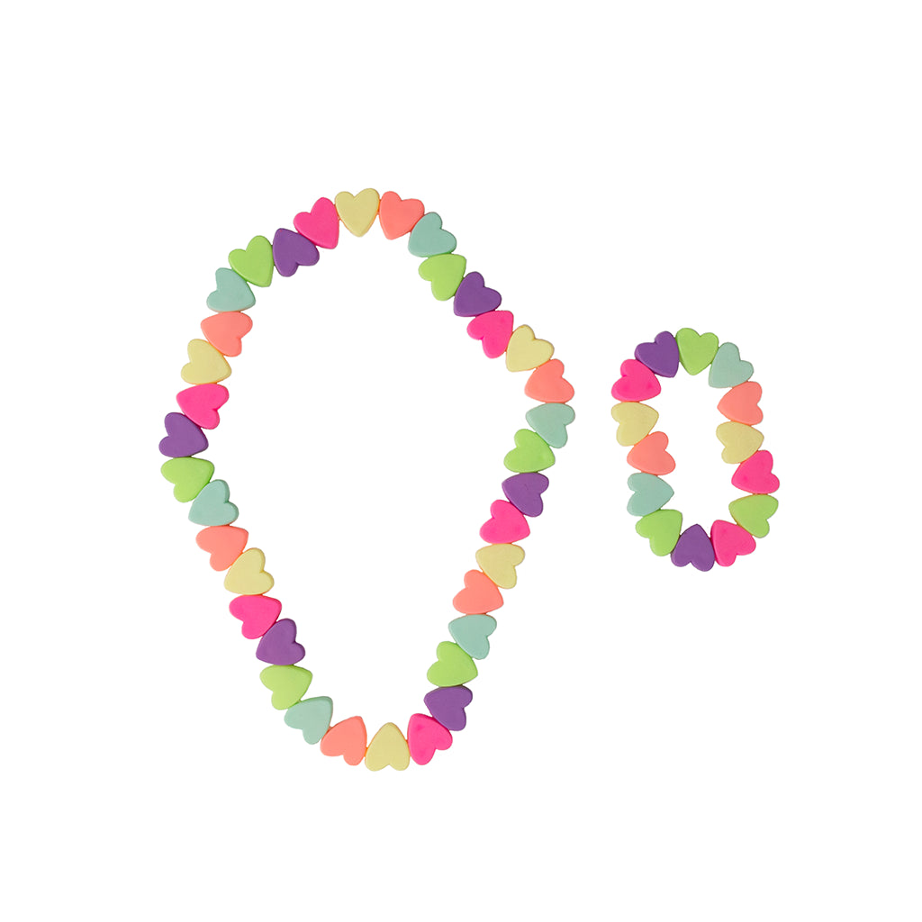Collier et bracelet en forme de cœur