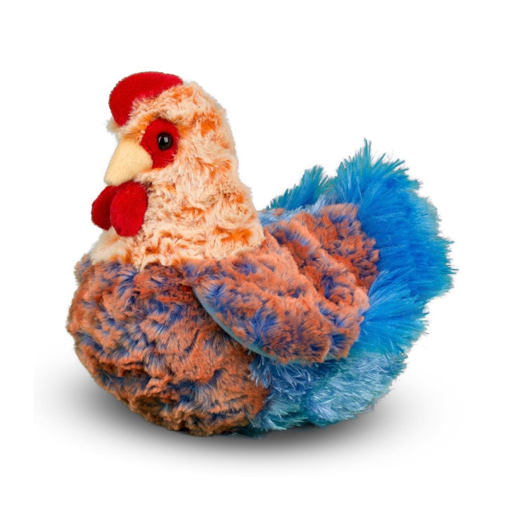 Peluche Henrietta La poule en dentelle bleue