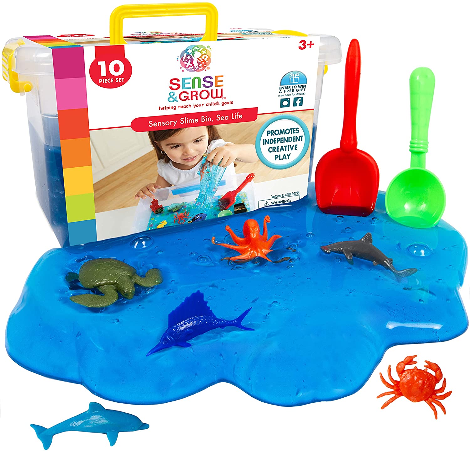 Bac à "slime" sensoriel : vie marine