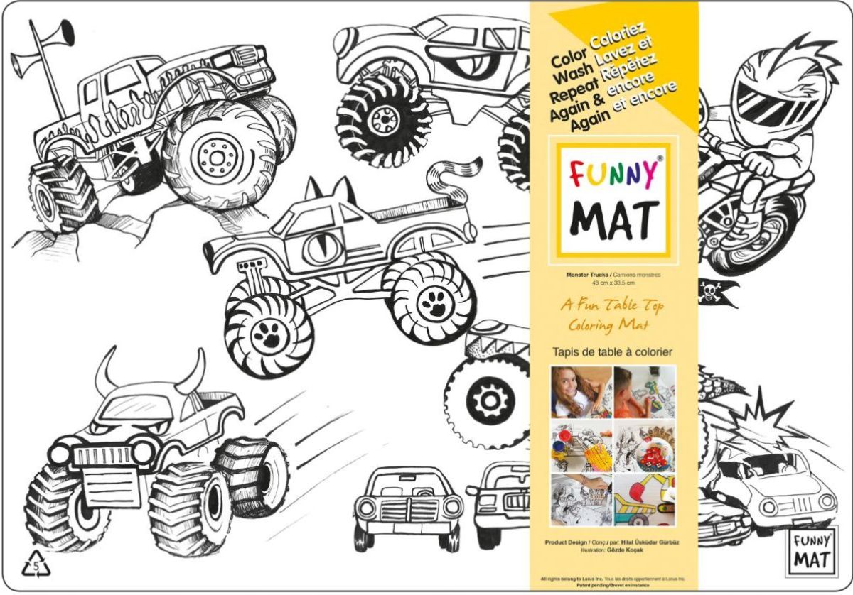 Funny Mat Napperon  Les Camions Monstres