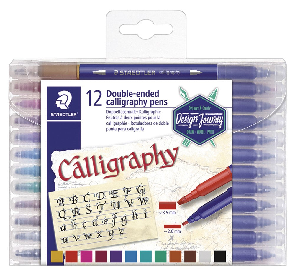 Feutres à double pointe Staedtler, à encre lavable et à pointes fines et  épaisses pour écrire et colorier, 24 stylos = 48 couleurs, 3280 C24LU 