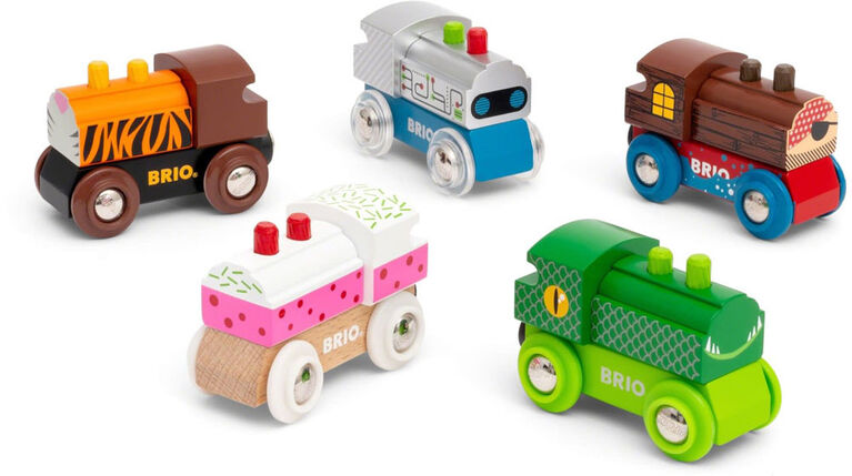 Assortiment de locomotives en bois à thème