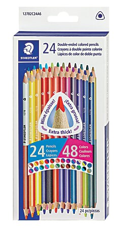 Lot de 24 crayons de couleur à double pointe 48 couleurs