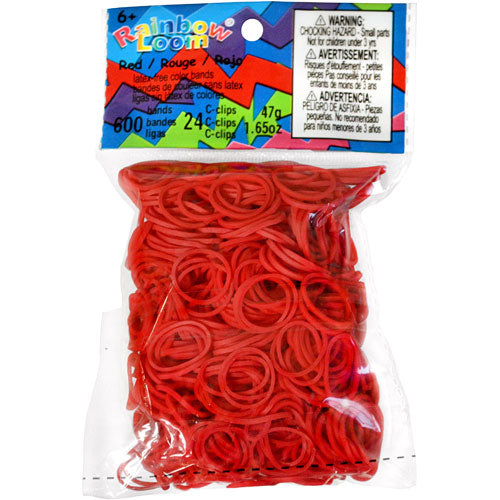 Rainbow loom - élastiques rouge