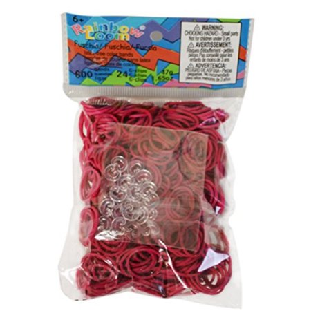 Rainbow loom - élastiques Fushia