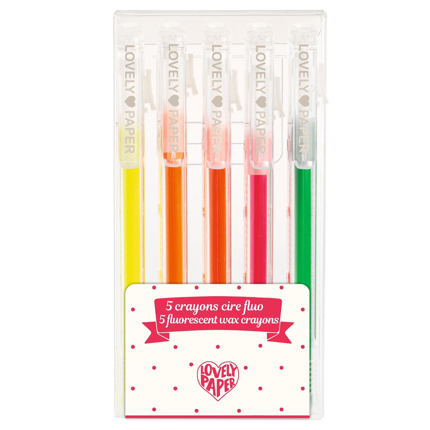 5 crayons de cire fluo