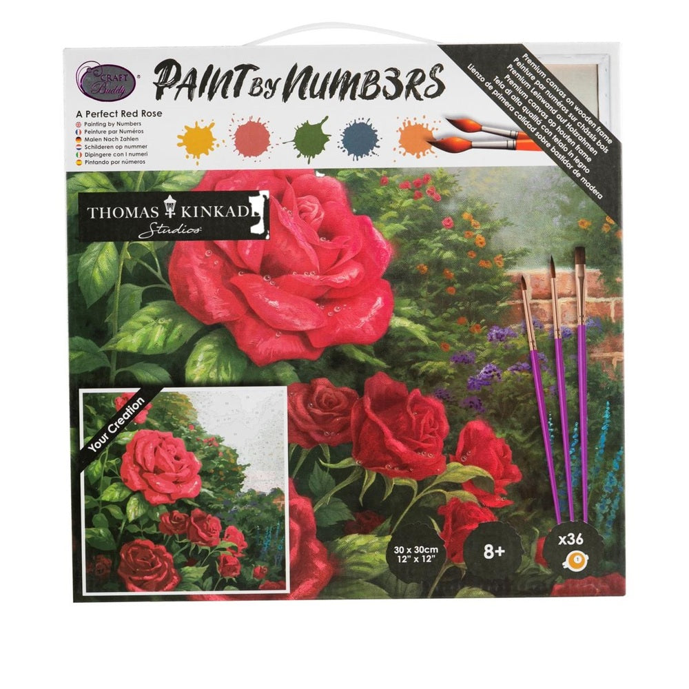 Peinture à numéro Une rose rouge parfaite(Kinkade)
