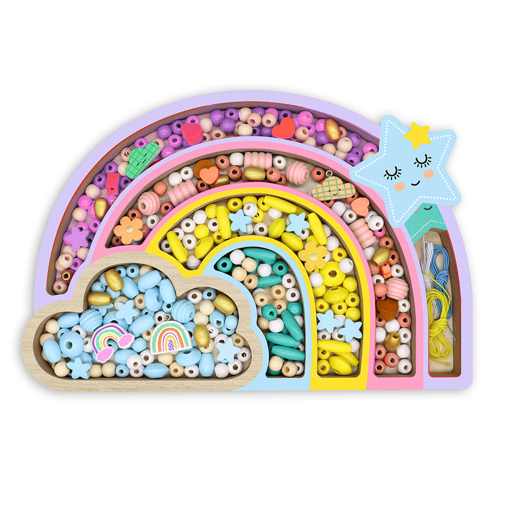Coffret perles en bois Arc-en-ciel 400 pièces