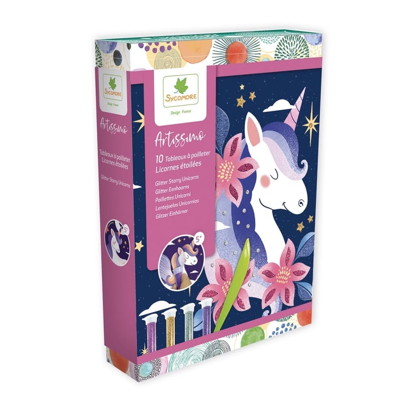 Artissimo - 10 Tableaux paillettes licornes