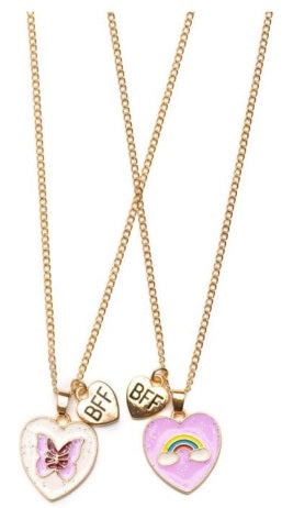 Collier Arc-en-ciel et Papillons BFF assorti