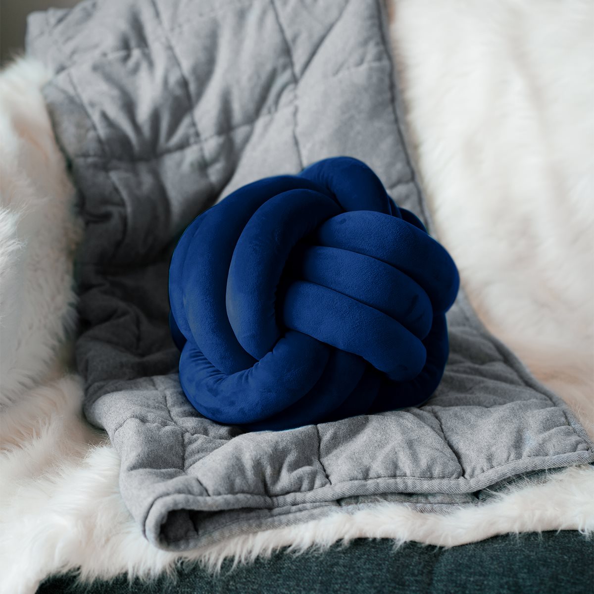 Coussin réconfort bleu acier