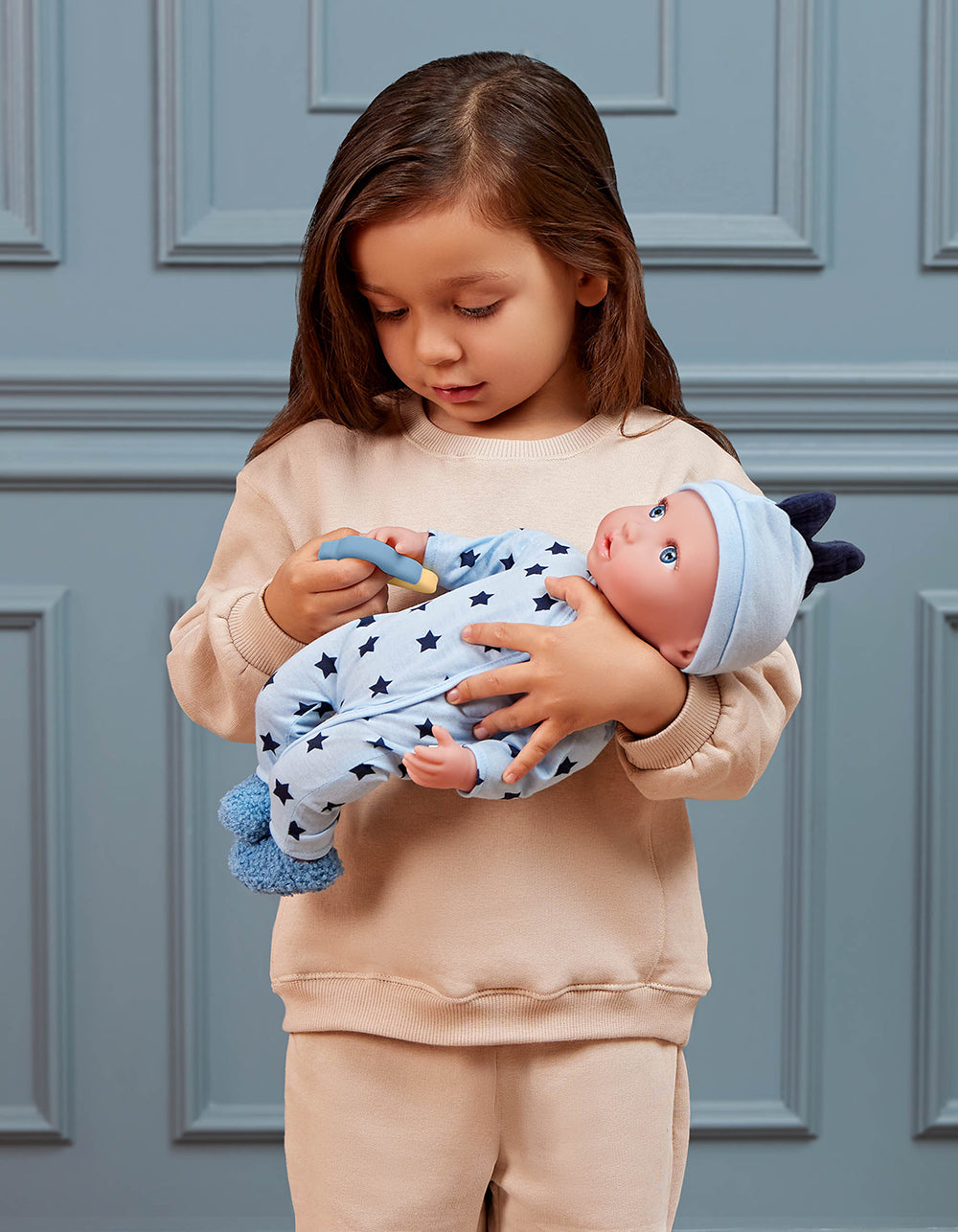 Babi-Vêtement de nuit bleu avec pantoufles