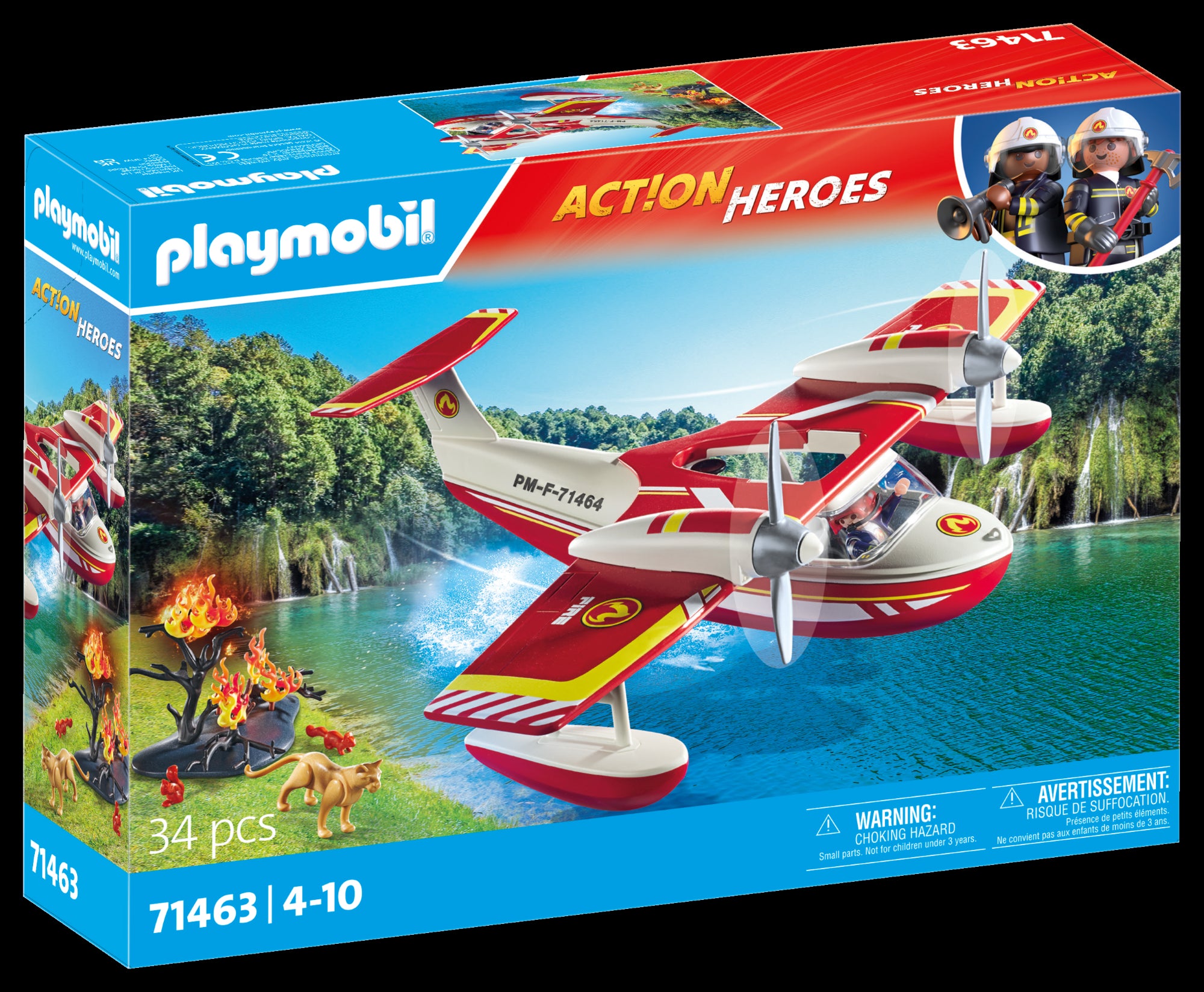 Hydravion avec pompier