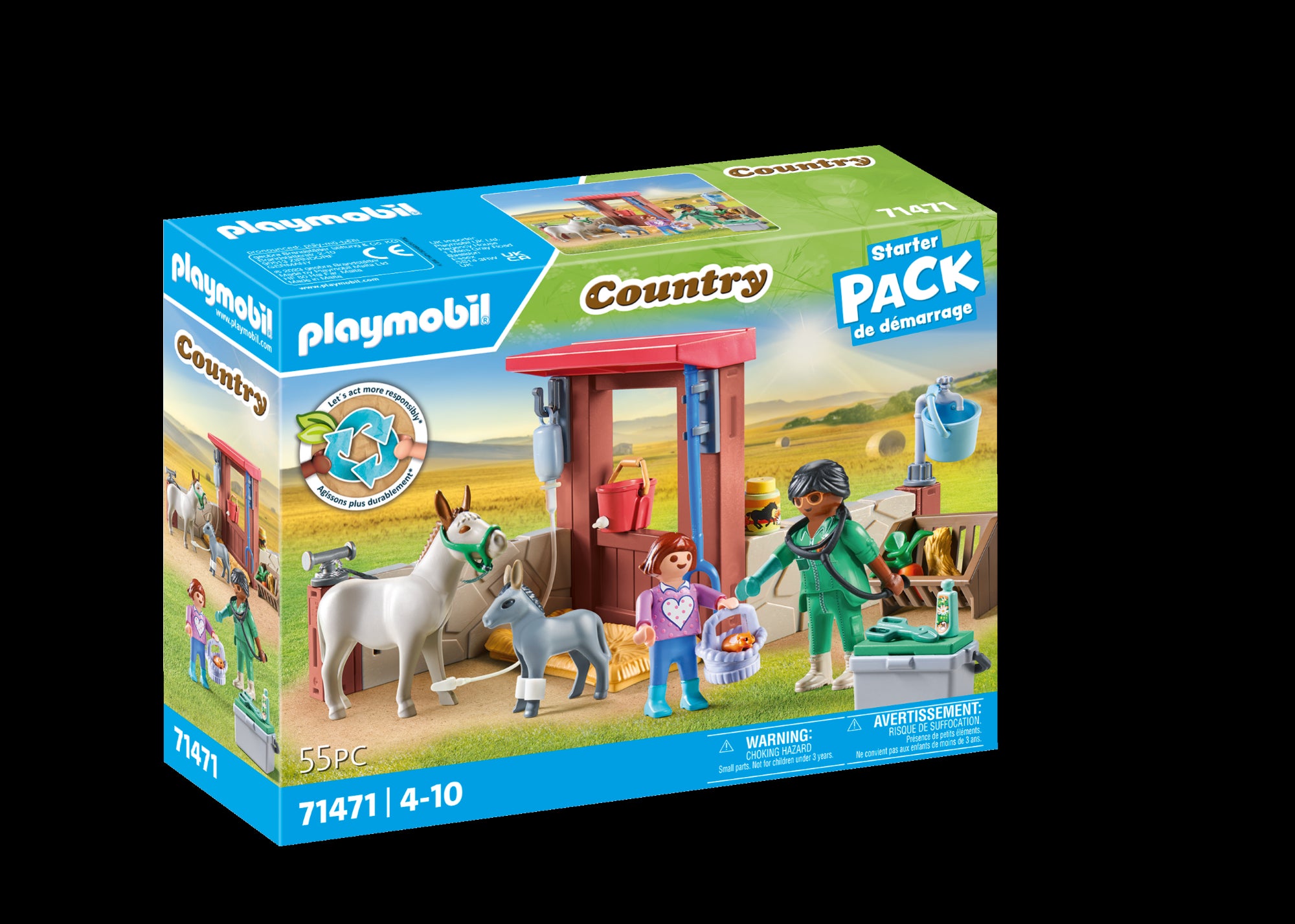 Vétérinaire avec animaux de la ferme