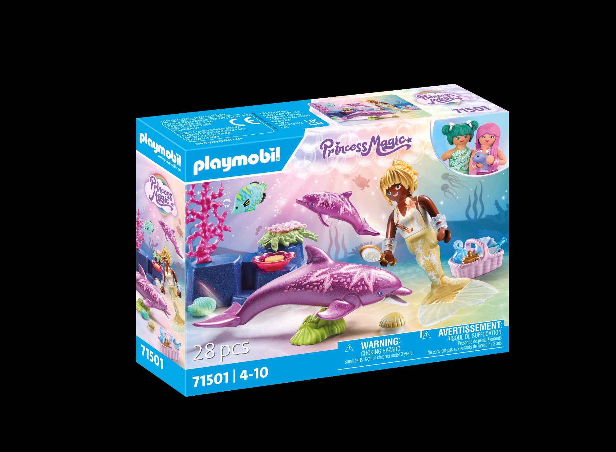 Sirène avec dauphins