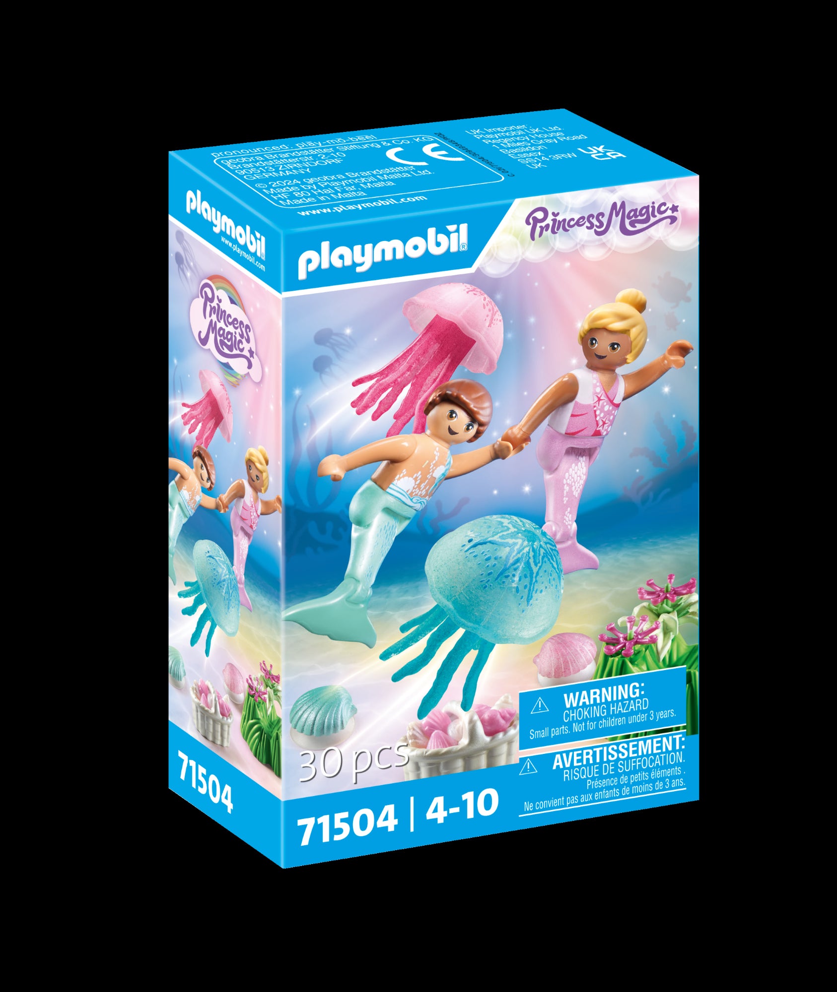 Enfants sirènes avec méduses et coquillages