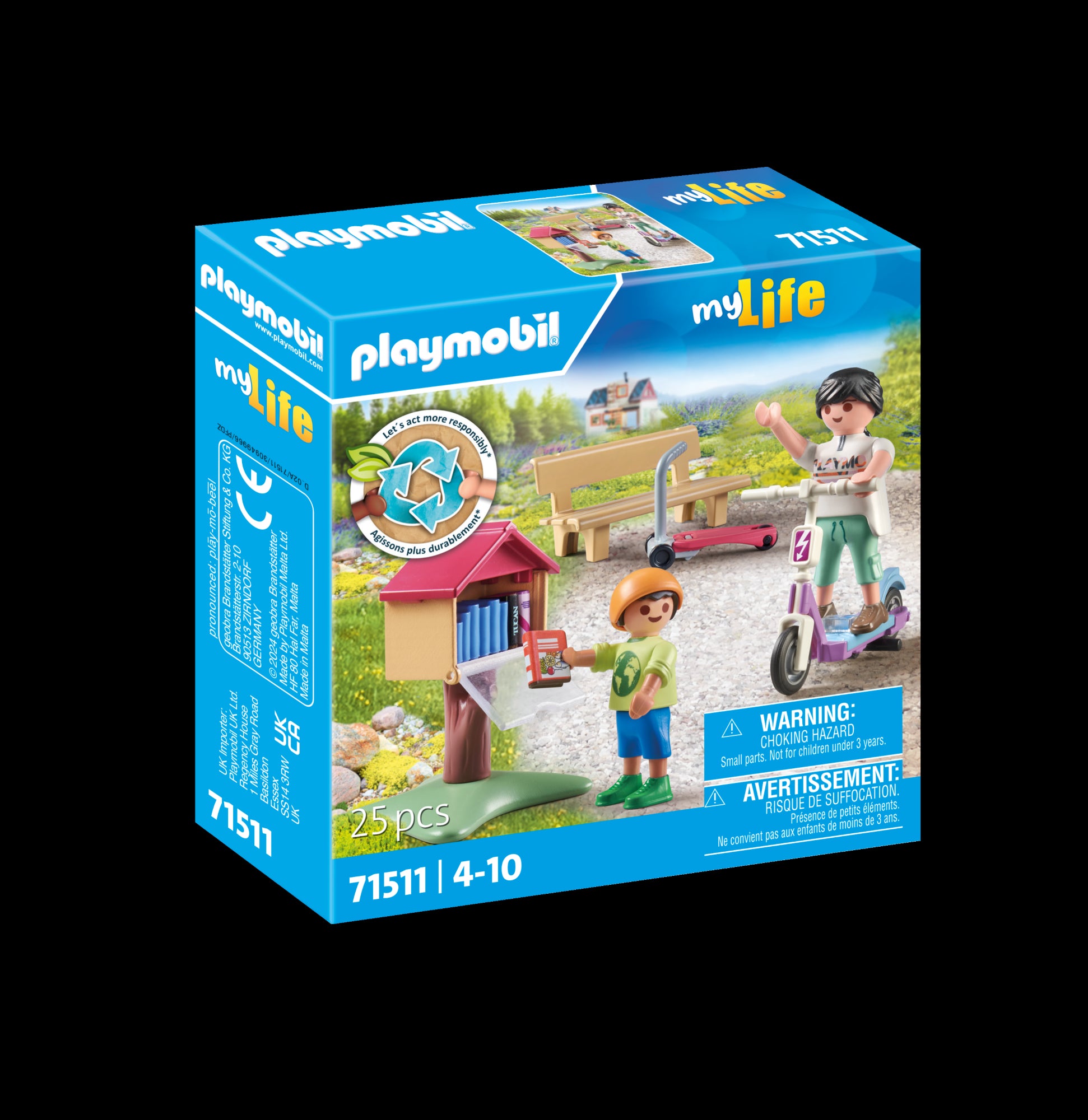 Boite à livres avec maman et enfant