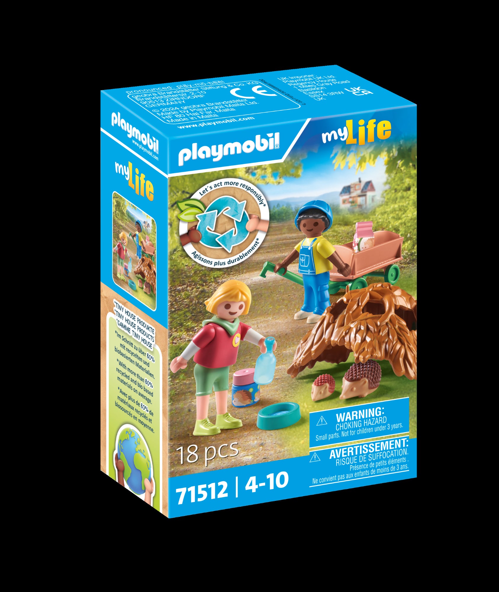 Enfants avec famille de hérissons