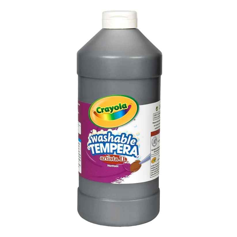 Peinture à tempera lavable noire  946 ml