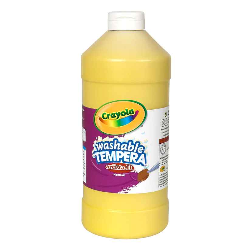 Peinture à tempera lavable jaune  946 ml
