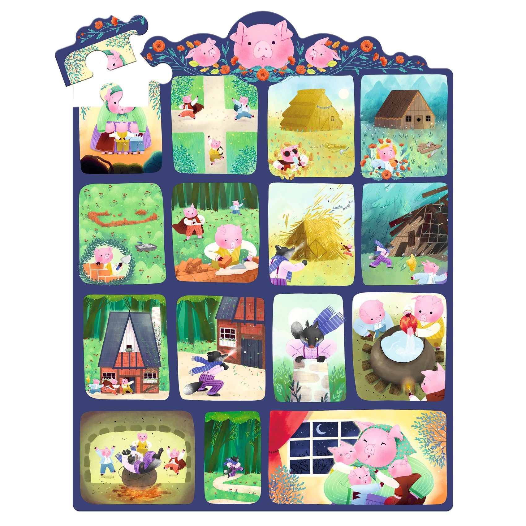 Puzzle histoire - Les Trois Petits Cochons