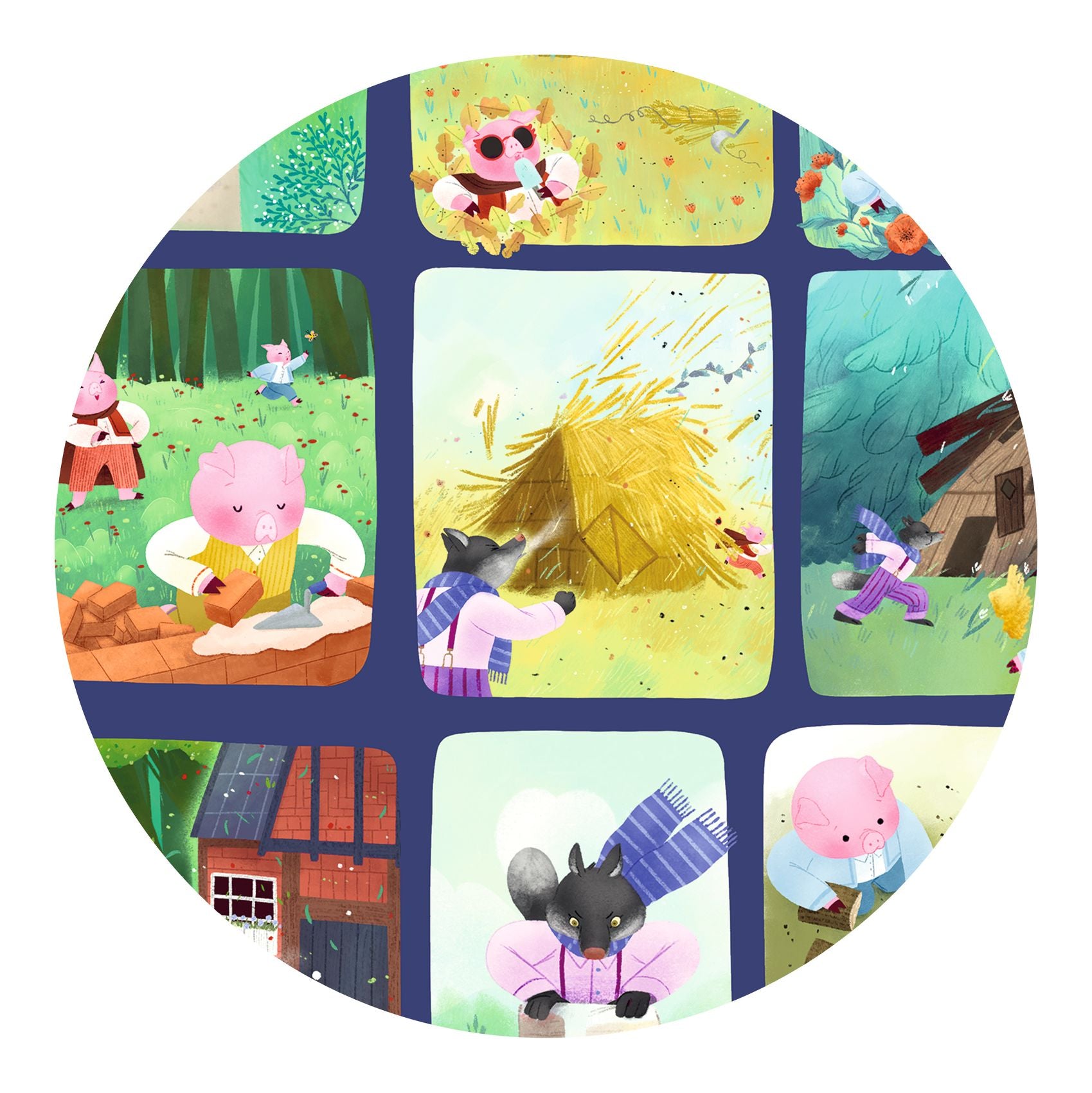 Puzzle histoire - Les Trois Petits Cochons