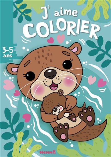 J'aime colorier Loutre et son bébé