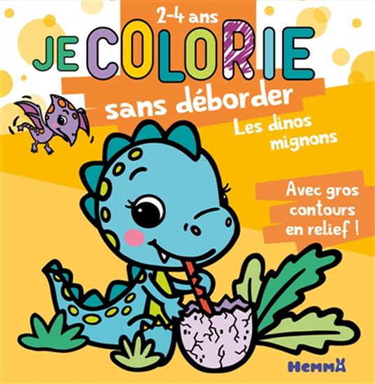 Les dinos mignons Je colorie sans déborder