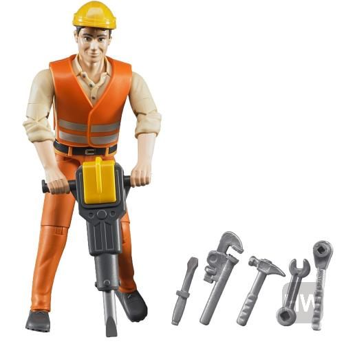 Travailleur de la construction avec accessoires