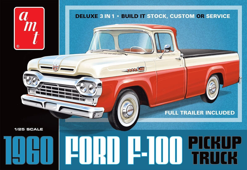 Modèle à coller 60 ford f-100 pickup w trailer1/25