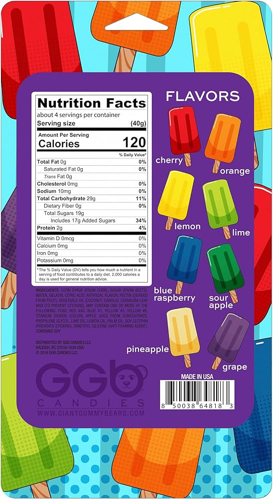 Popsicle Gummy 142g - saveurs variées