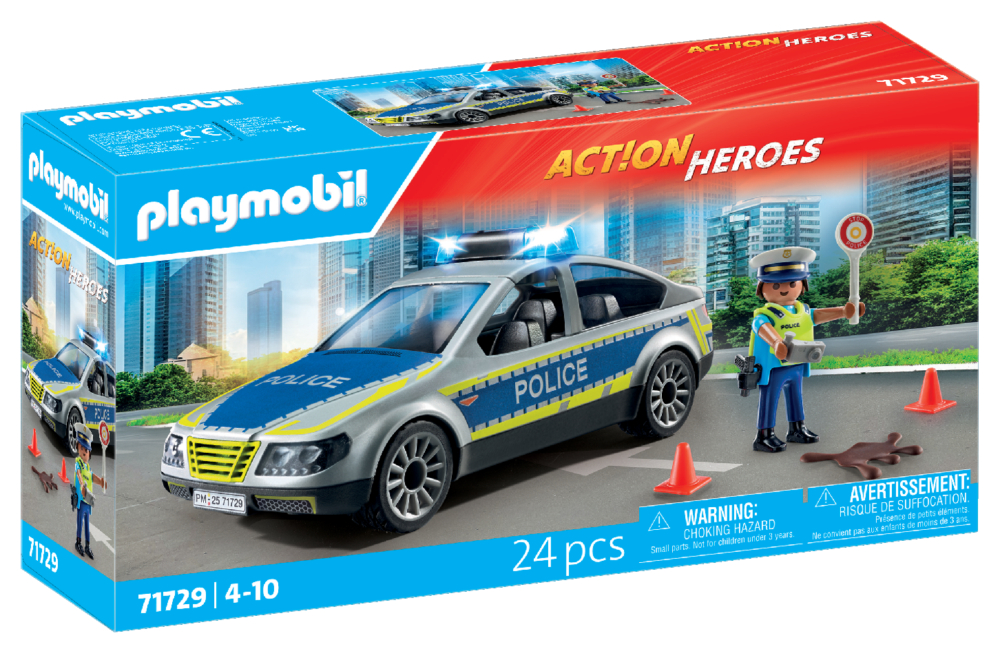 Playmobil 6873 Voiture De Police - Gyrophare Et Sirène - Neuf Sous Blister
