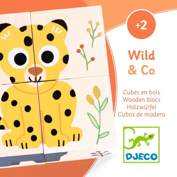 4 cubes en bois, Wild & co