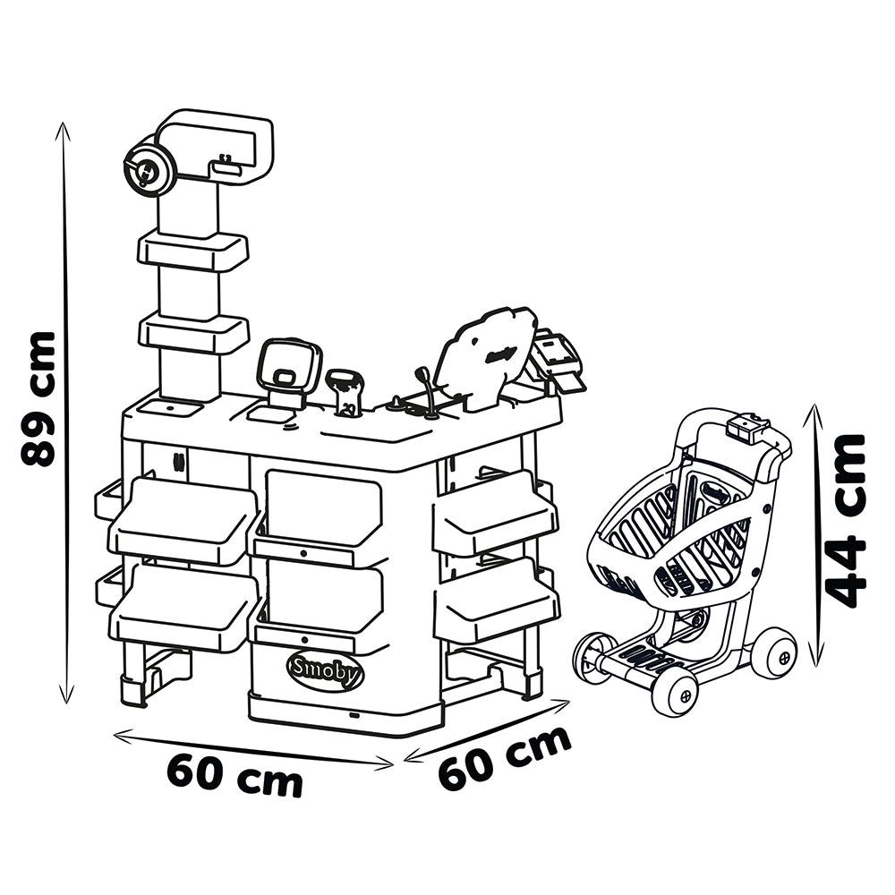 Supermarché avec chariot