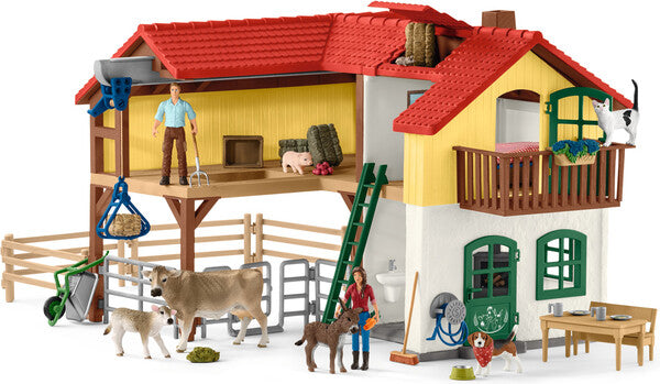 Ferme avec étable et animaux