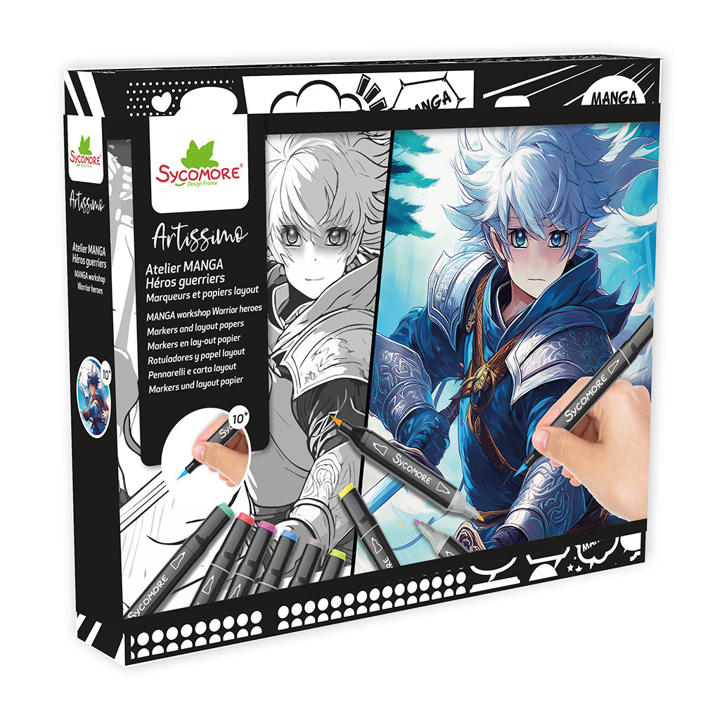 10 tableaux et marqueurs Manga - Arts martiaux