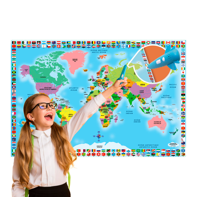 Mappe Monde Interactive - Bilingue
