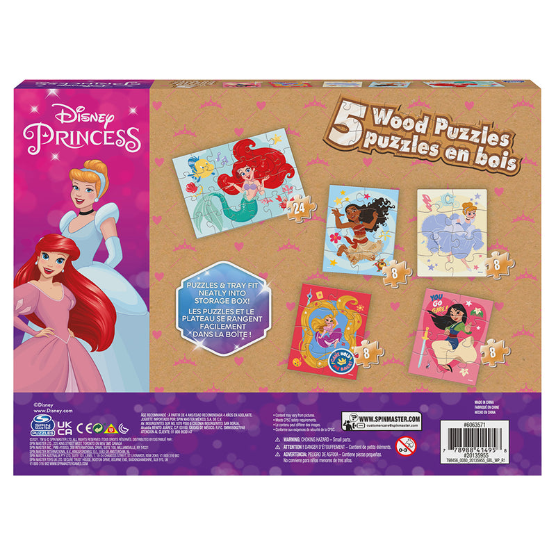 Casse-tête en bois 5 en 1 - Princesses Disney