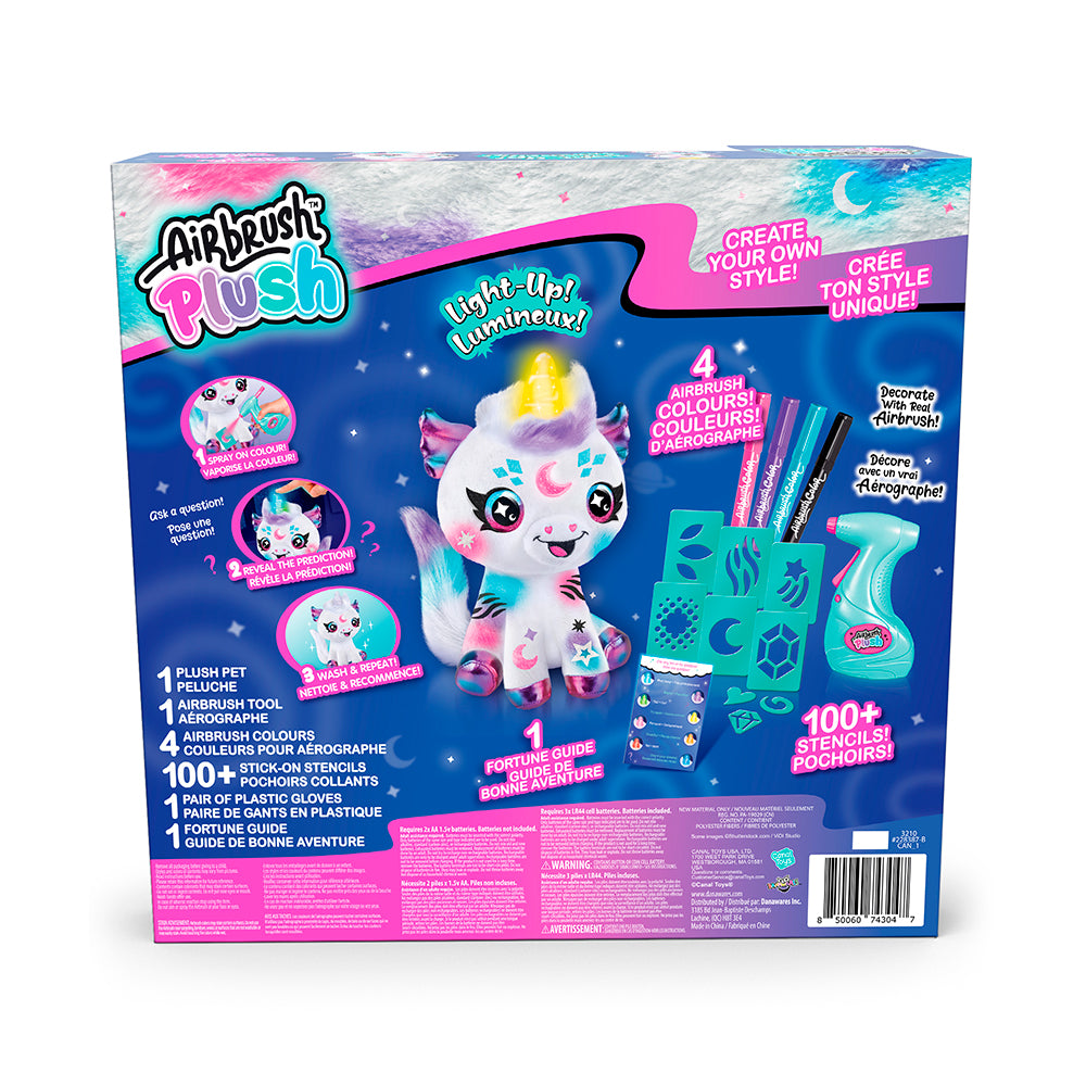 Peluche licorne cosmique avec corne lumineuse