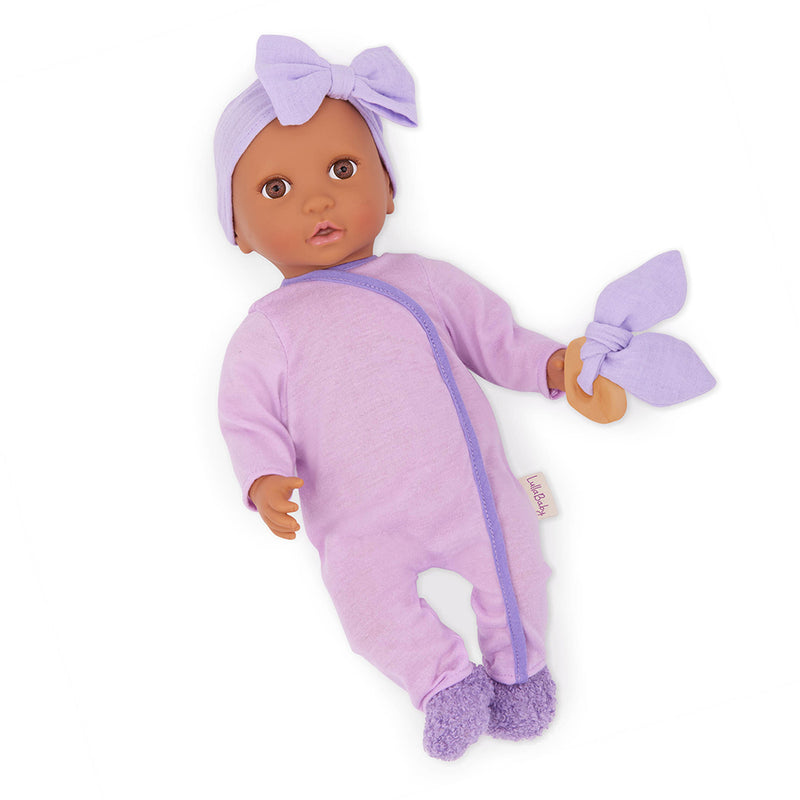 Pyjama mauve avec pantoufles pour poupée 35.5 cm