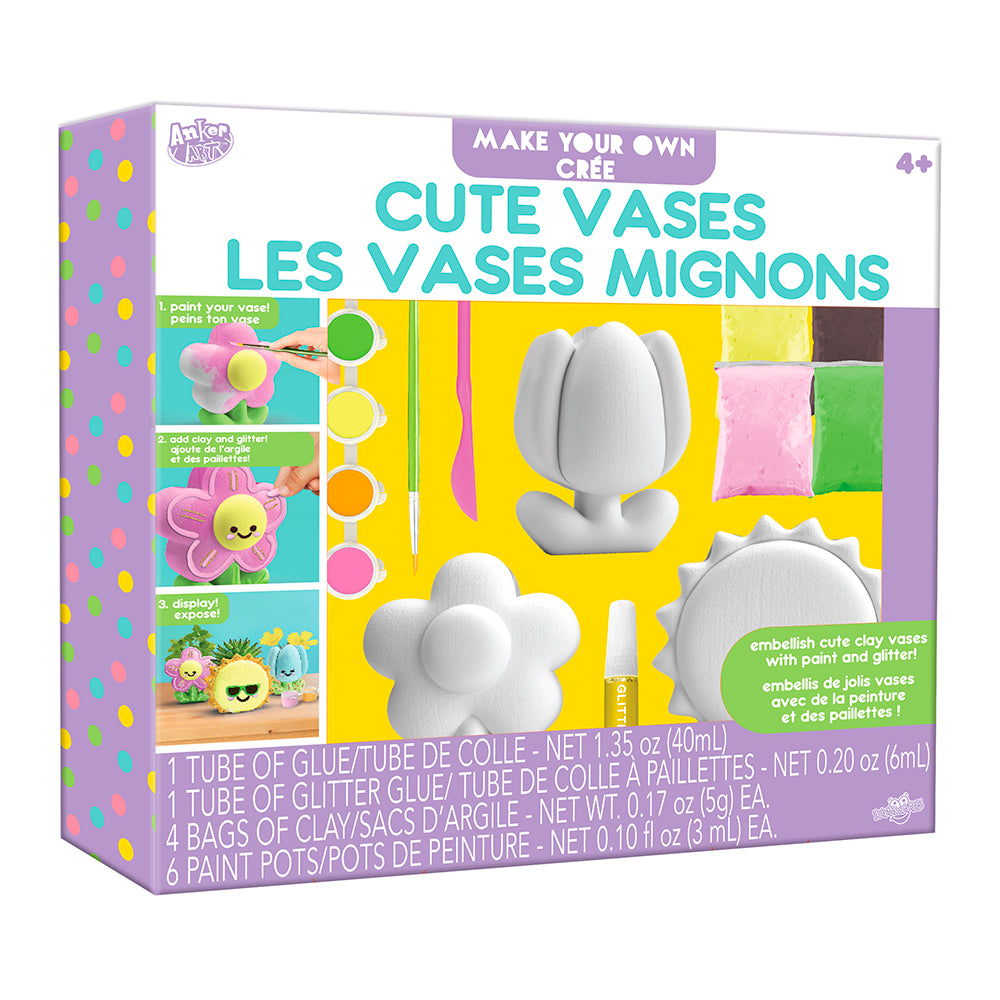 Ensemble de 3 vases Printemps à peindre