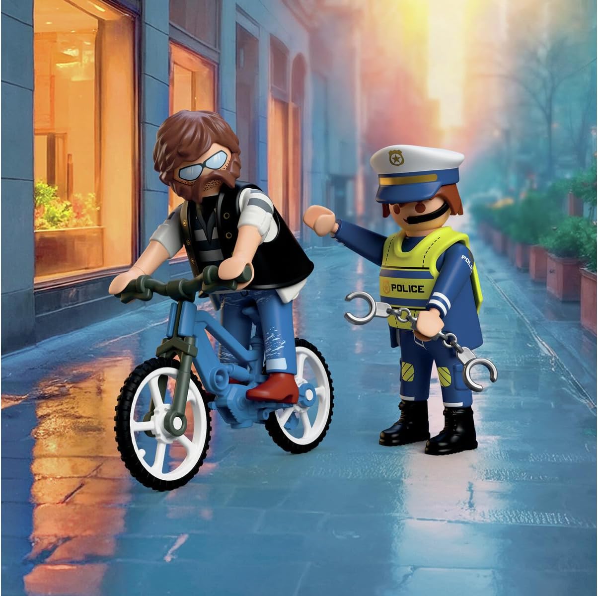 Policier et voleur de vélo